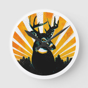 Whitetail Deer Buck Hunting Wall klok