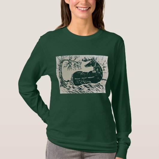 Whitetail Deer Buck in Snowy Woods T-Shirt (Voorkant)