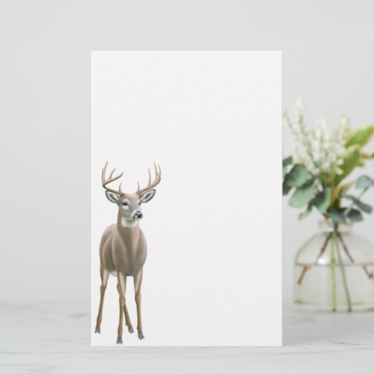 Whitetail Deer Buck Stationery Briefpapier (Staand voorkant)