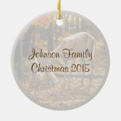 Whitetail Deer Doe en Fawn Autumn Keramisch Ornament (Achterkant)
