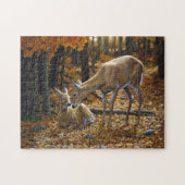 Whitetail Deer Doe en Fawn Autumn Legpuzzel (Horizontaal)