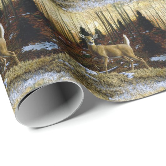 Whitetail Deer Doe in het bos Cadeaupapier (Rol Hoek)