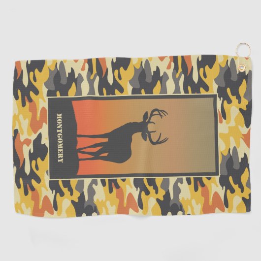 Whitetail Deer en Camo Golfhanddoek (Horizontaal)