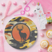 Whitetail Deer en Camo Papieren Bordje (Feest)