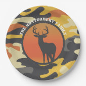 Whitetail Deer en Camo Papieren Bordje (Voorkant)