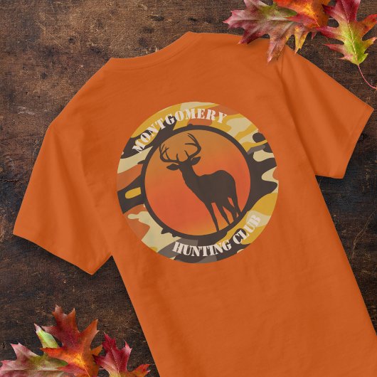 Whitetail Deer en Camo Round Design T-shirt