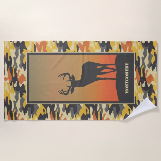 Whitetail Deer en Camo Strandlaken (Voorkant)