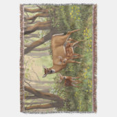 Whitetail Deer en Cute Twin Fawns in Spring Deken (Voorkant Verticaal)