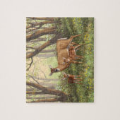 Whitetail Deer en Cute Twin Fawns in Spring Legpuzzel (Verticaal)