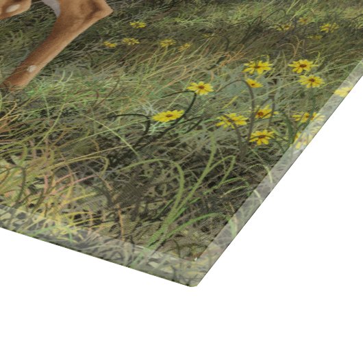 Whitetail Deer en Cute Twin Fawns in Spring Snijplank (Hoek)