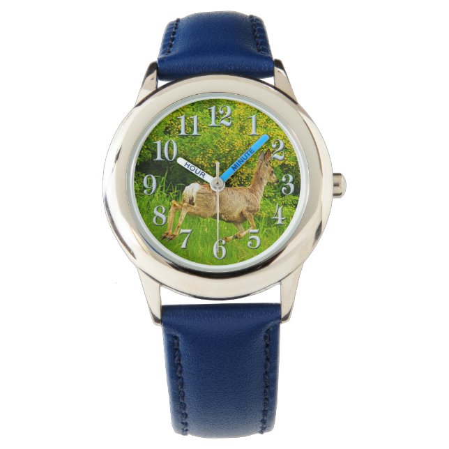 Whitetail Deer en Grasses Wildlife watch Horloge (Voorkant)