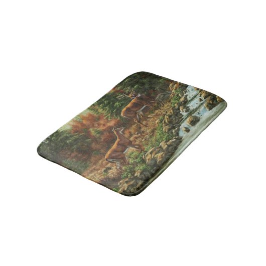 Whitetail Deer en Waterfall Badmat (Gekanteld)