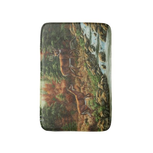 Whitetail Deer en Waterfall Badmat (Voorkant Verticaal)