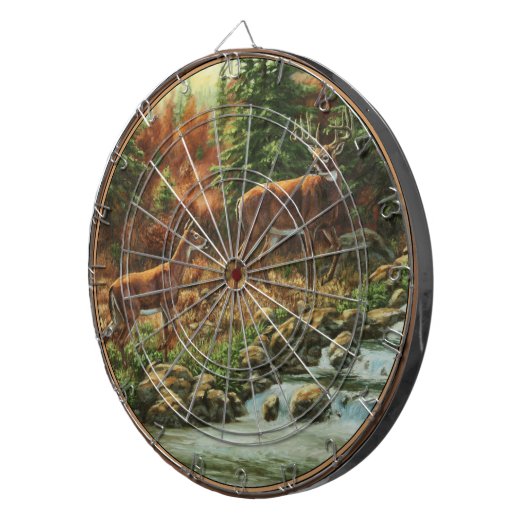 Whitetail Deer en Waterfall Dartbord (Voorkant Rechts)