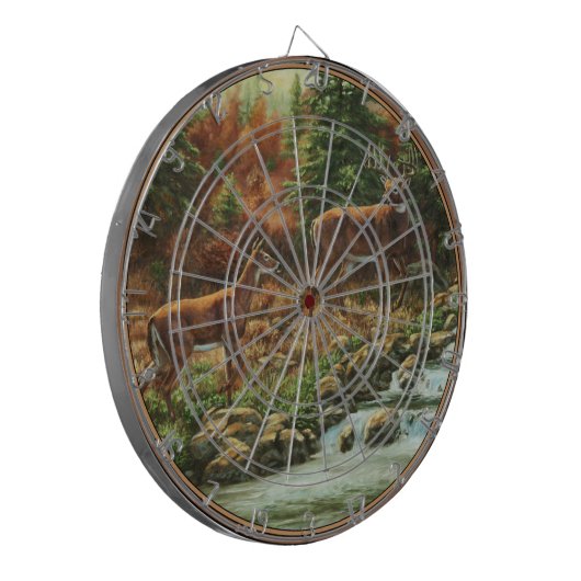 Whitetail Deer en Waterfall Dartbord (Voorkant Links)