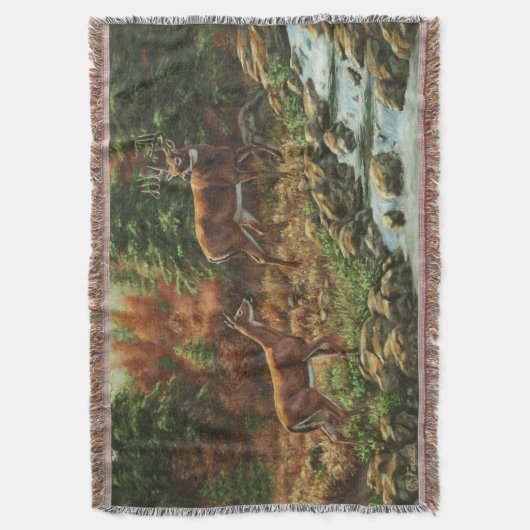Whitetail Deer en Waterfall Deken (Voorkant Verticaal)