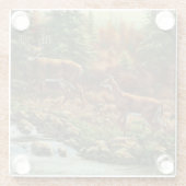 Whitetail Deer en Waterfall Glazen Onderzetter (Achterkant)