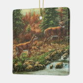 Whitetail Deer en Waterfall Keramisch Ornament (Links)