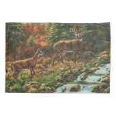 Whitetail Deer en Waterfall Kussensloop (Achterkant-Links)