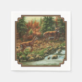 Whitetail Deer en Waterfall Servetten (Voorkant)