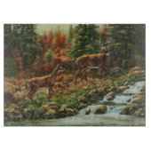 Whitetail Deer en Waterfall Snijplank (Voorkant)