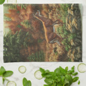 Whitetail Deer en Waterfall Theedoek (Gevouwen)