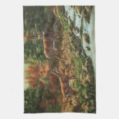 Whitetail Deer en Waterfall Theedoek (Verticaal)