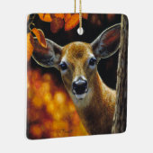 Whitetail Deer Face Fall Colors Keramisch Ornament (Rechts)