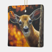 Whitetail Deer Face Fall Colors Keramisch Ornament (Links)