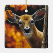 Whitetail Deer Face Fall Colors Keramisch Ornament (Achterkant)