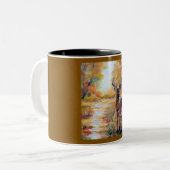 Whitetail Deer Fall Mugs & Cups Tweekleurige Koffiemok (Voorkant links)