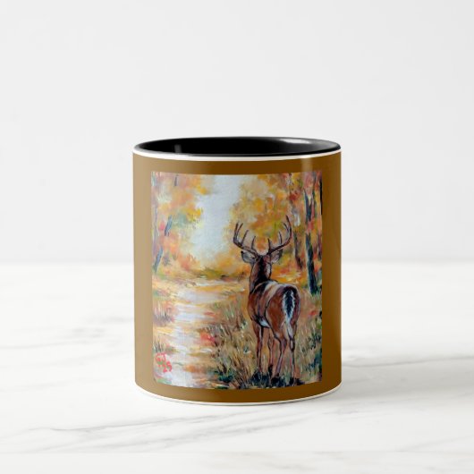 Whitetail Deer Fall Mugs & Cups Tweekleurige Koffiemok (Center)