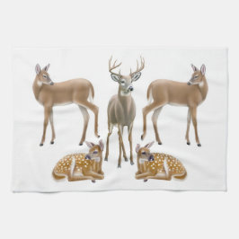 Whitetail Deer Family Kitchen Towel Theedoek