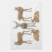 Whitetail Deer Family Kitchen Towel Theedoek (Verticaal)