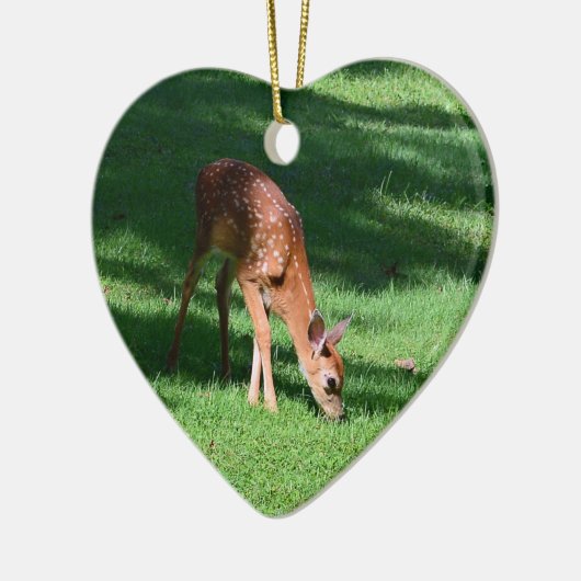 Whitetail Deer Fawn Heart Shaped Ornament (Links)