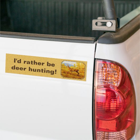Whitetail Deer Golden Aspen Bossen Bumpersticker (Op Truck)