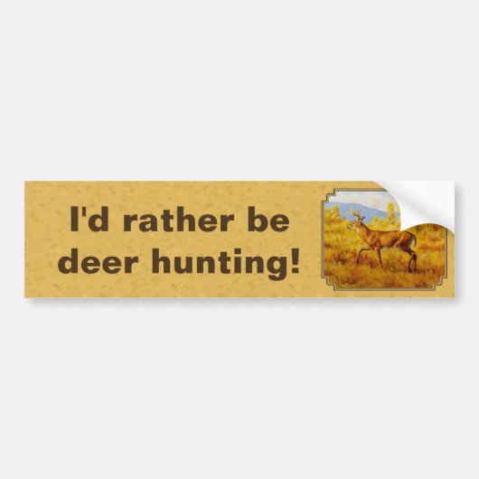 Whitetail Deer Golden Aspen Bossen Bumpersticker (Voorkant)