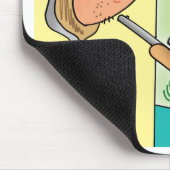 Whitetail Deer Hunter Cartoon Mousepad Muismat (Hoek)