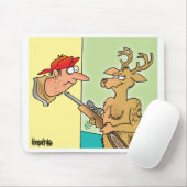 Whitetail Deer Hunter Cartoon Mousepad Muismat (Met muis)