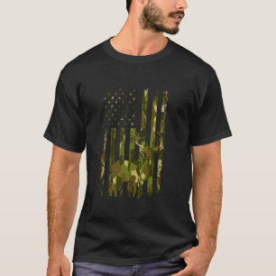Whitetail Deer Hunter Gifts Buck Camo Amer T-shirt