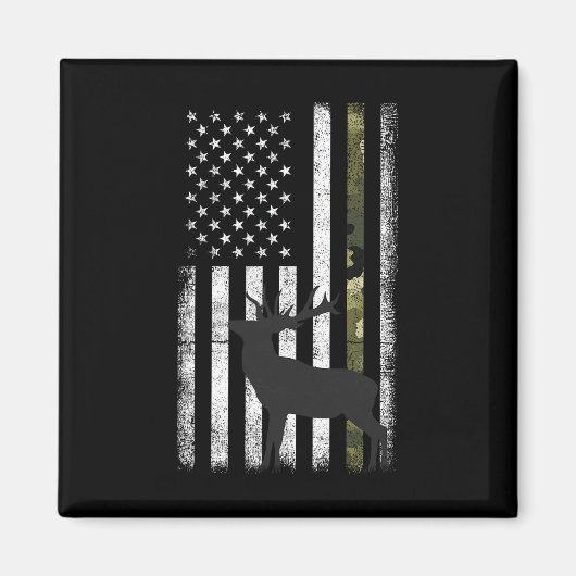 Whitetail Deer Hunting Hunter Elk Buck Camo Amerik Magneet (Voorkant)