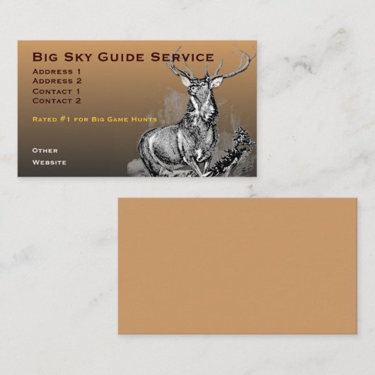 Whitetail Deer Illustration Visitekaartje (Voorkant / Achterkant)