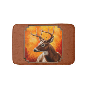Whitetail Deer in de herfst roodbruin Badmat
