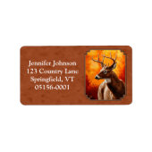 Whitetail Deer in de herfst roodbruin Etiket (Voorkant)