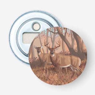 Whitetail Deer in de Natuur van de stijl van de Re Button Flesopener