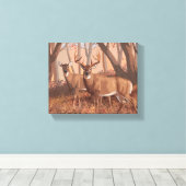 Whitetail Deer in de Natuur van de stijl van de Re Canvas Afdruk (Insitu (Houten vloer))