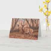 Whitetail Deer in de Natuur van de Stijl van de Re Kaart (Gele Bloem)