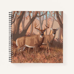 Whitetail Deer in de Natuur van de stijl van de Re Notitieboek