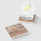 Whitetail Deer in de Natuur van de stijl van de Re Stenen Onderzetter (Zijkant)