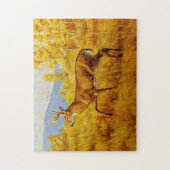 Whitetail Deer in het herfst van het bos van Aspen Legpuzzel (Verticaal)